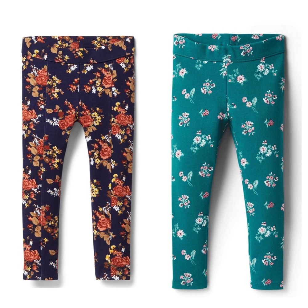 NEW WOT Janie&Jack Set of Floral Ponte Pants